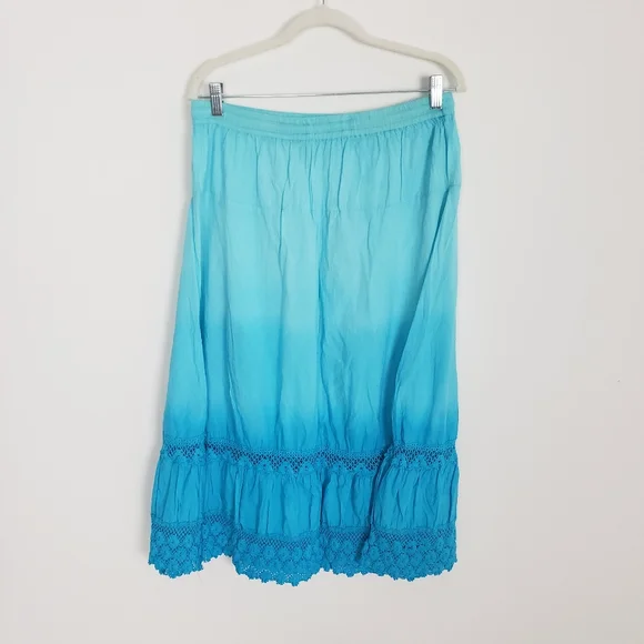 Ombre Bobbie Brooks Aqua Blue Skirt - Picture 3 of 7